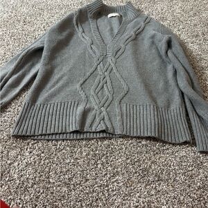 Jones New York Charcoal V-Neck Sweater